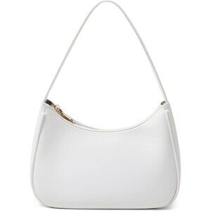 Women White Imported Polyester Leather Zipper Closure Cute Tote Handbag
